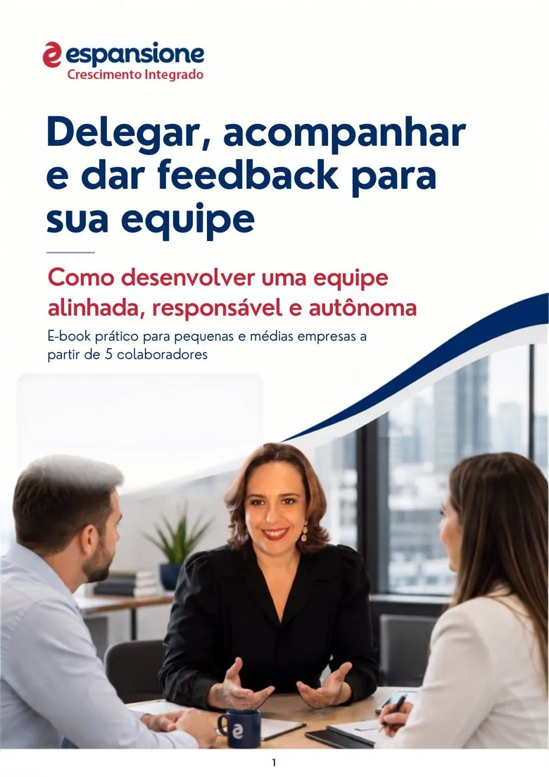 Capa do e-book: Delegar, acompanhar e dar feedback para sua equipe